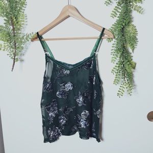 em & elle - sheer velvet floral tank